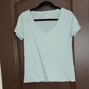 J. Crew Short Sleeve V-Neck Tee in Pale Mint